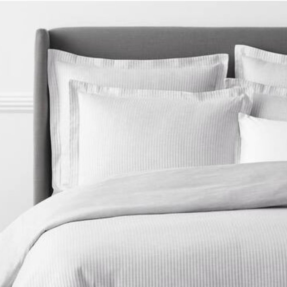 The Company Store Legends Luxury Fillmore Gray Striped Standard Sham